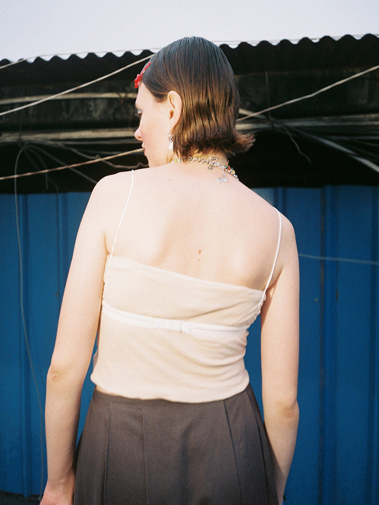 Stretchy Tube Top-Beige