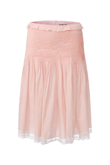 Gathered Pleat Skirt-Pink