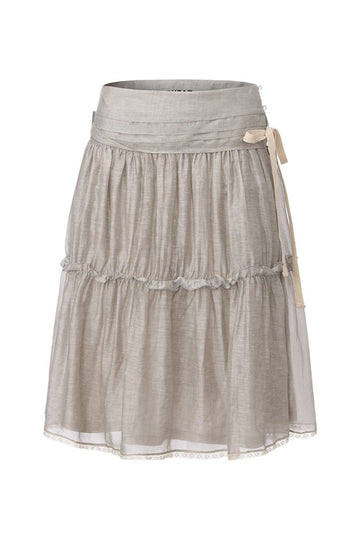 Double Layered Lace Skirt-Light Grey