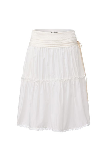 Double Layered Lace Skirt-White