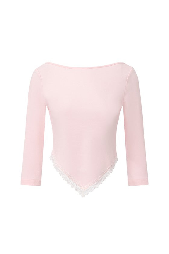 Handkerchief Lace Top-Pink