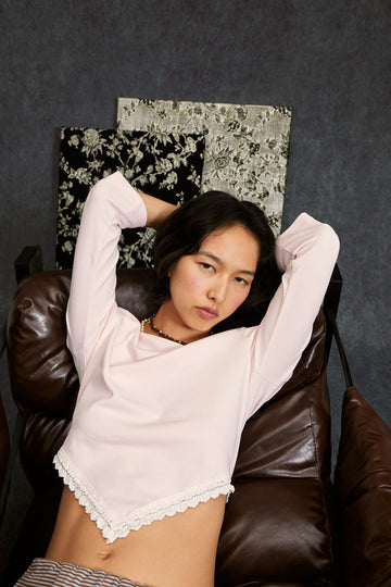 Handkerchief Lace Top-Pink