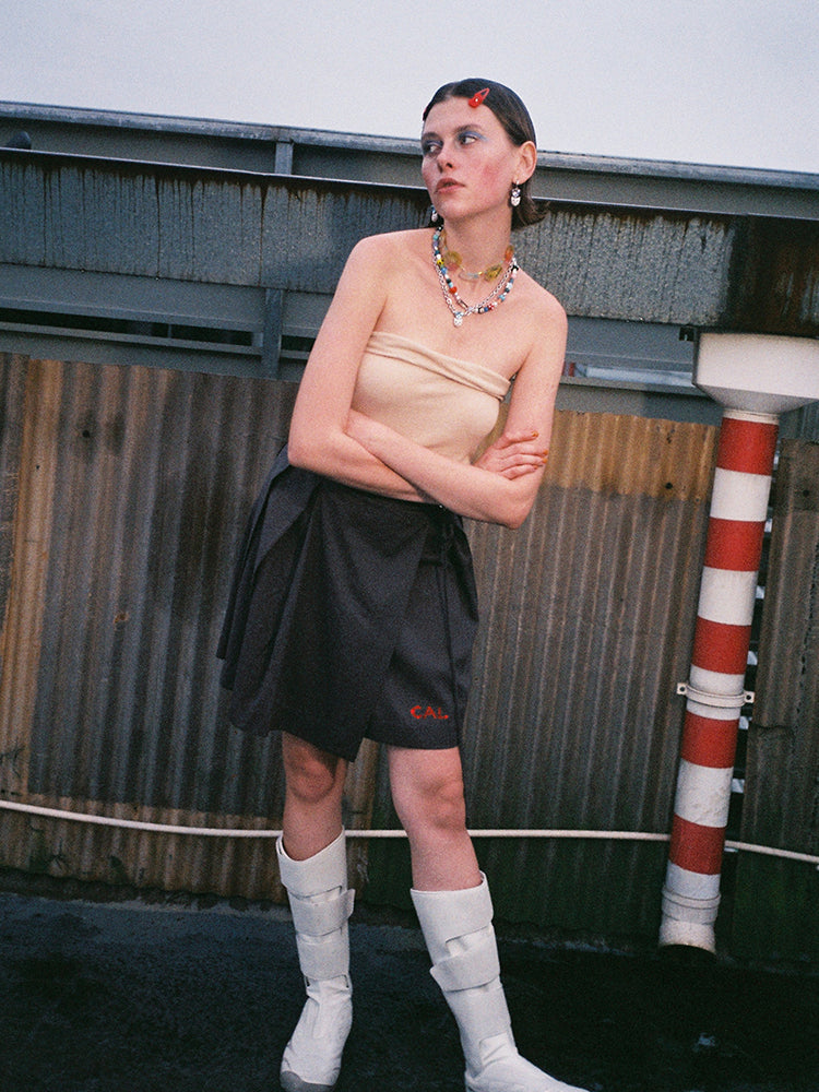 Stretchy Tube Top-Beige