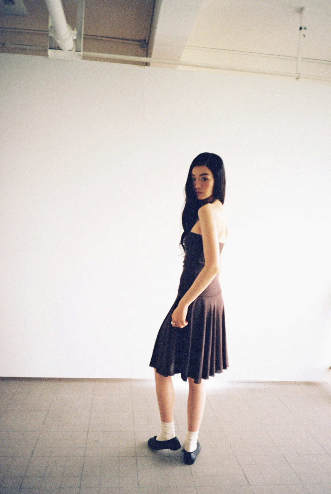 Jersey Dress Skirt-Charcoal