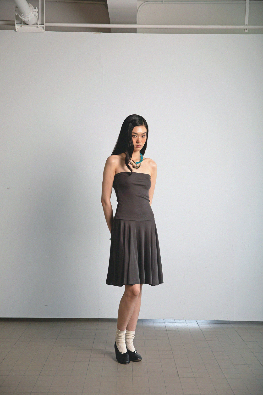 Jersey Dress Skirt-Charcoal