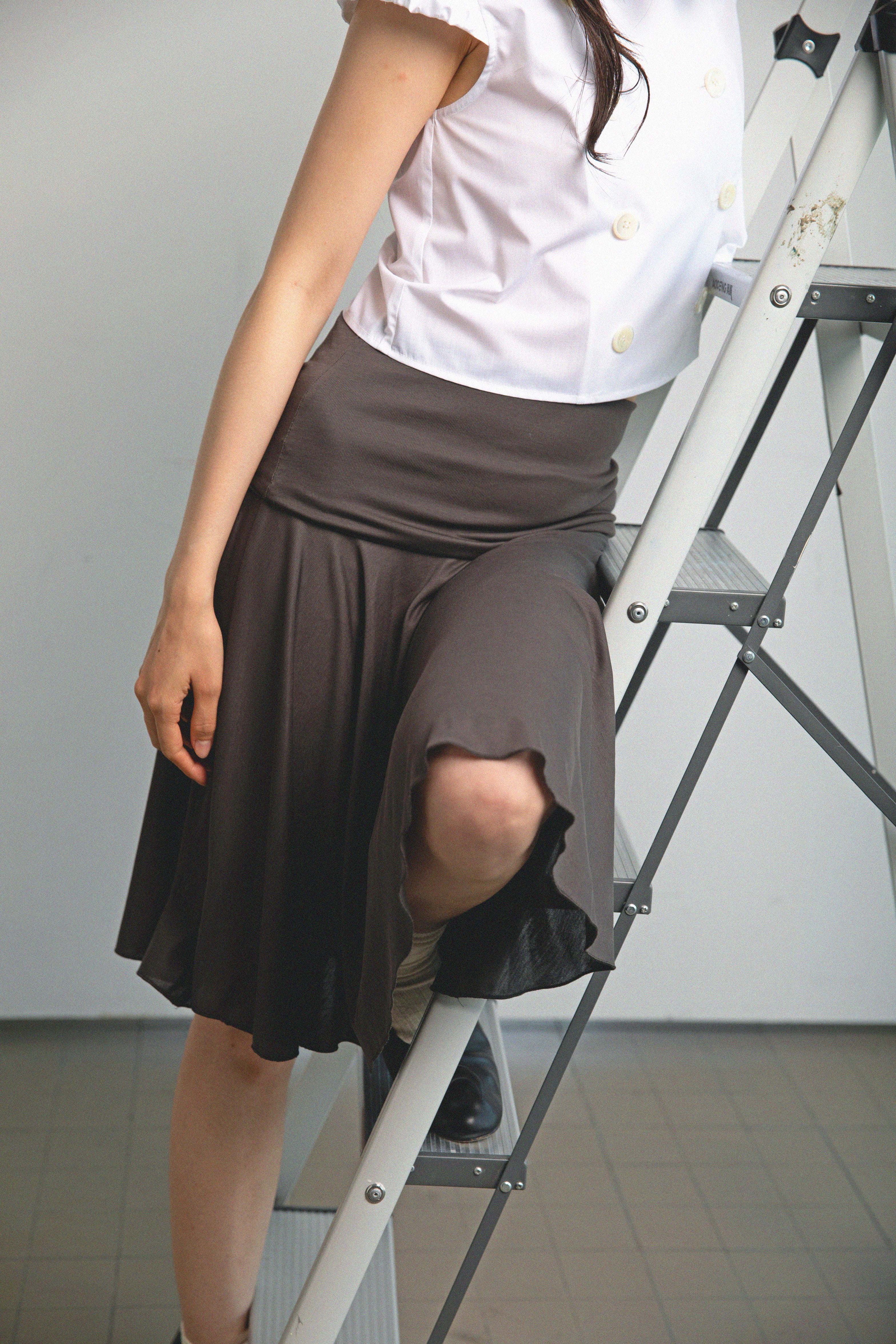 Jersey Dress Skirt-Charcoal