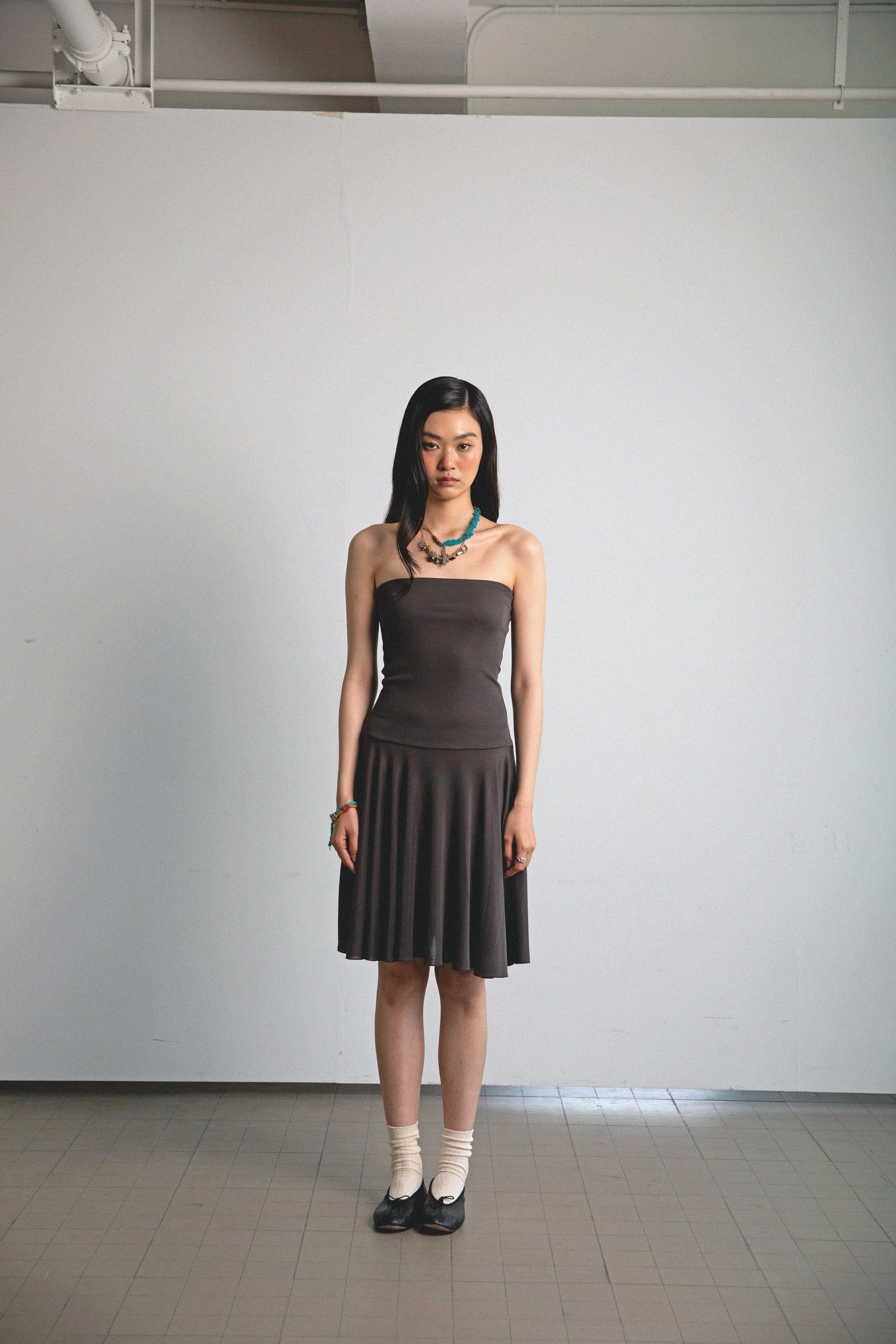 Jersey Dress Skirt-Charcoal