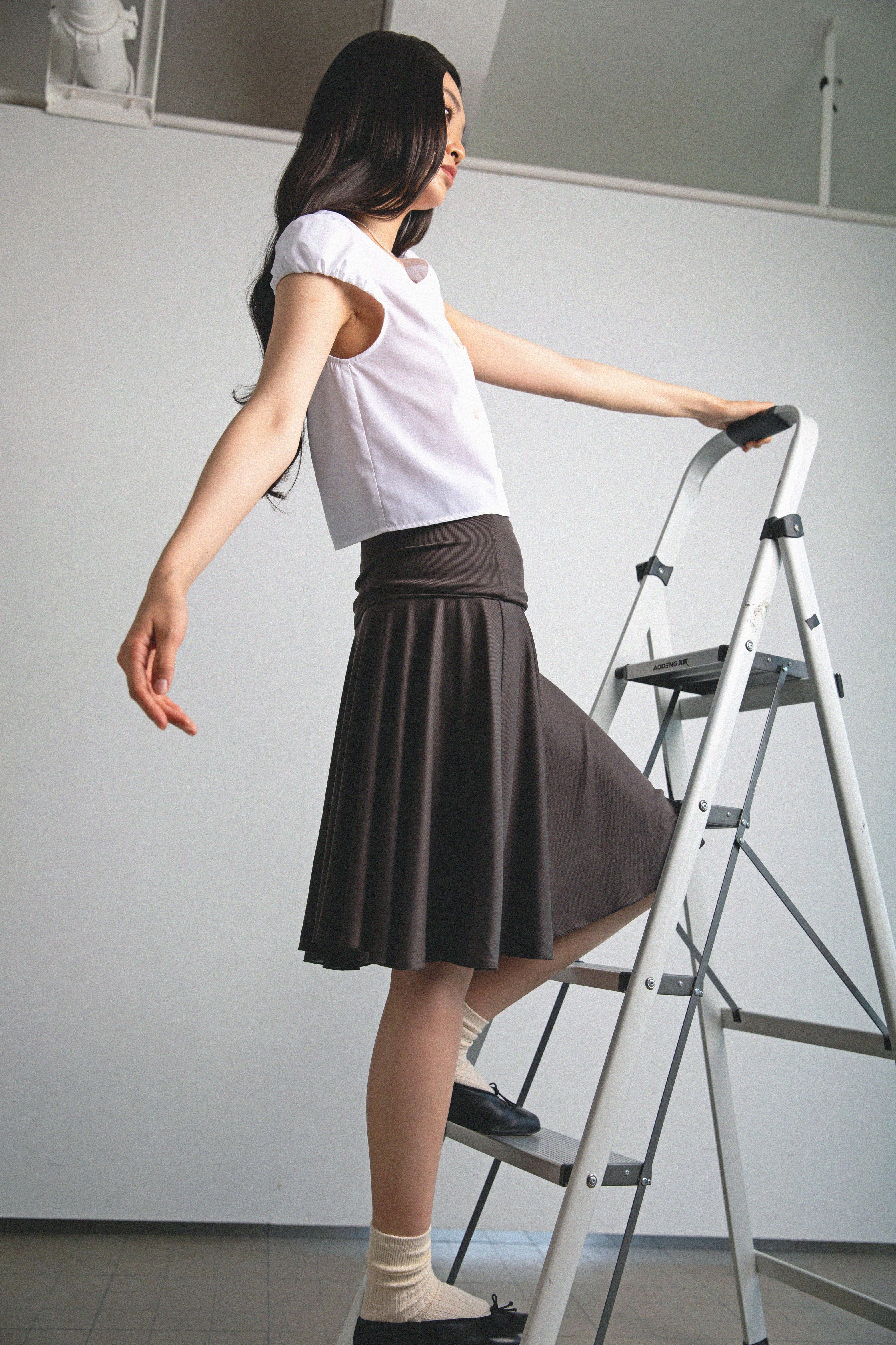 Jersey Dress Skirt-Charcoal