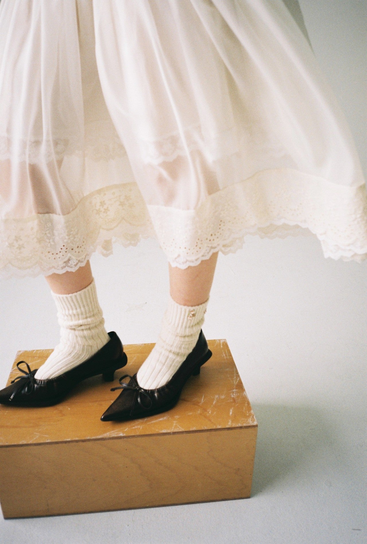 Layered Gauze Skirt-Beige