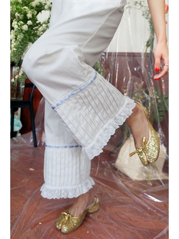 Tuck Ruffle Trousers