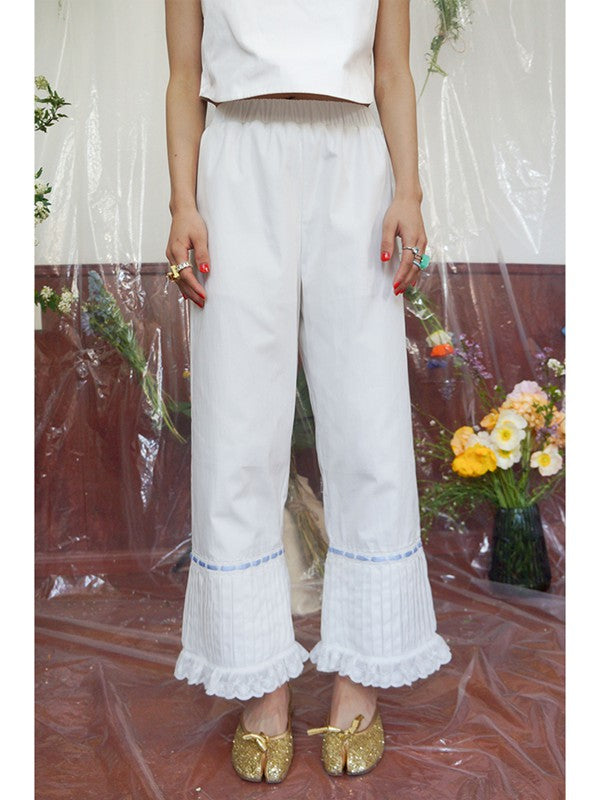 Tuck Ruffle Trousers