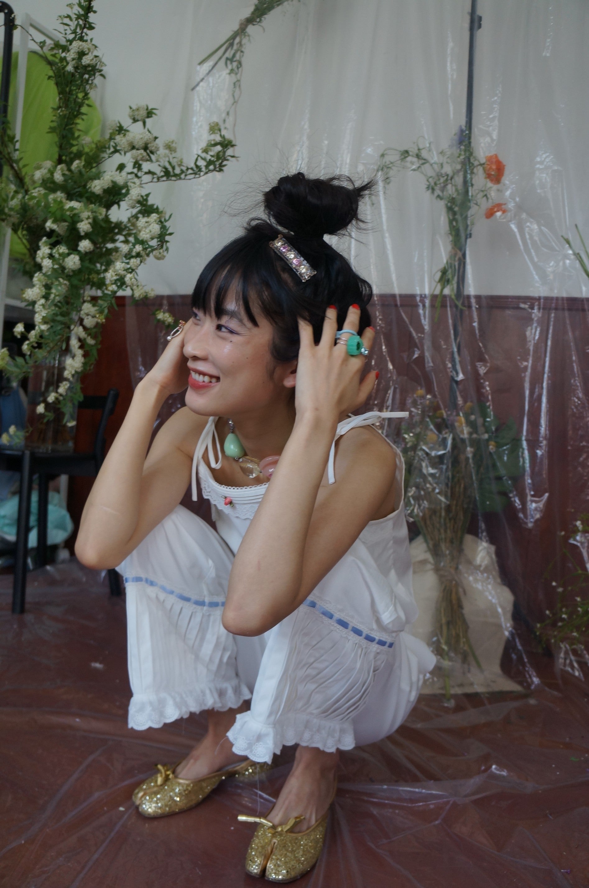 Tuck Ruffle Trousers