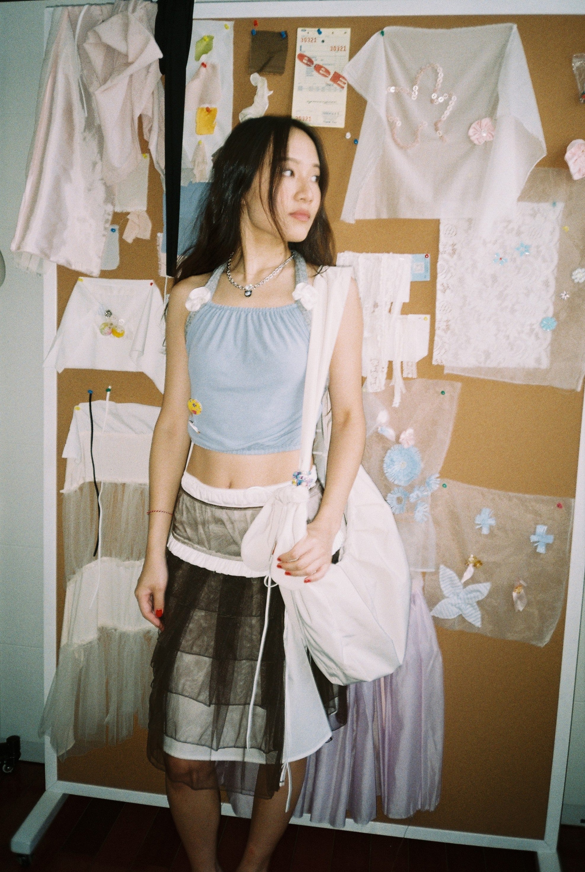 Tulle Pleat Skirt-Coffee