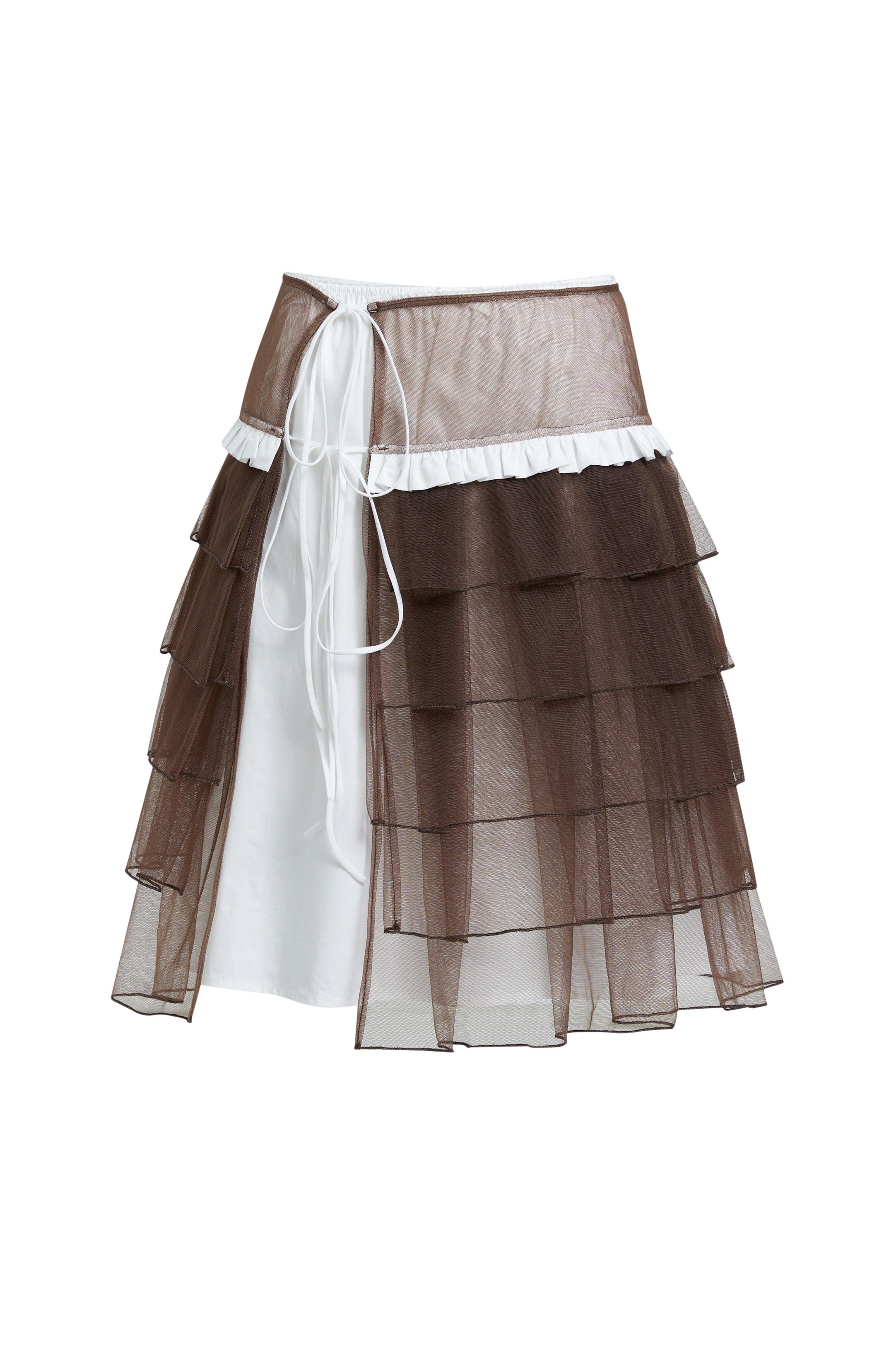 Tulle Pleat Skirt-Coffee