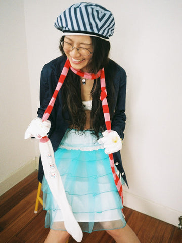 Tulle Pleat Skirt-Eletric Blue