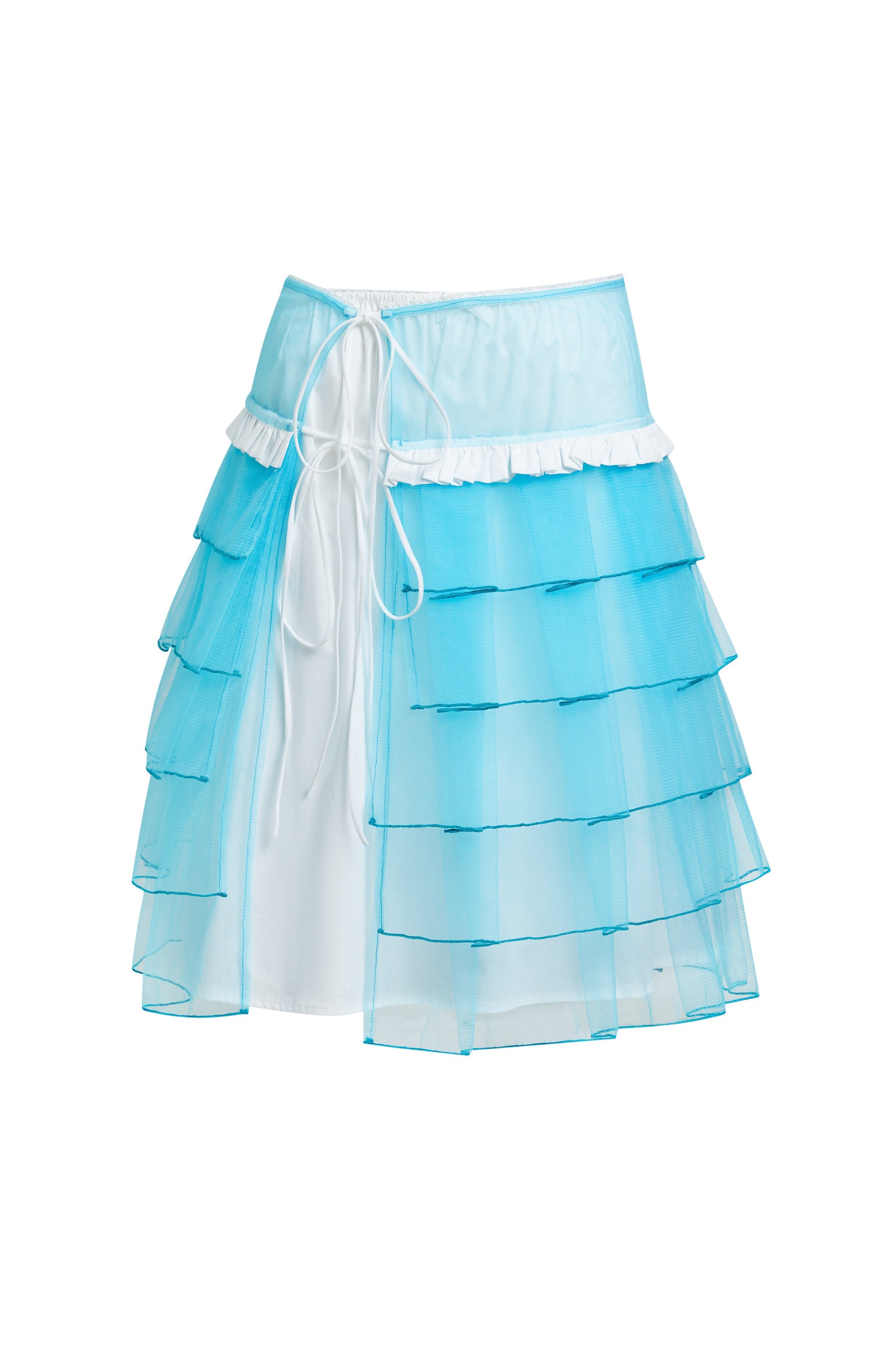 Tulle Pleat Skirt-Eletric Blue