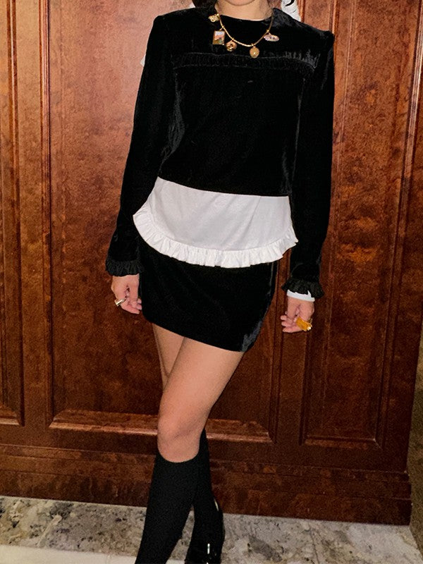 Velvet Mini Skirt