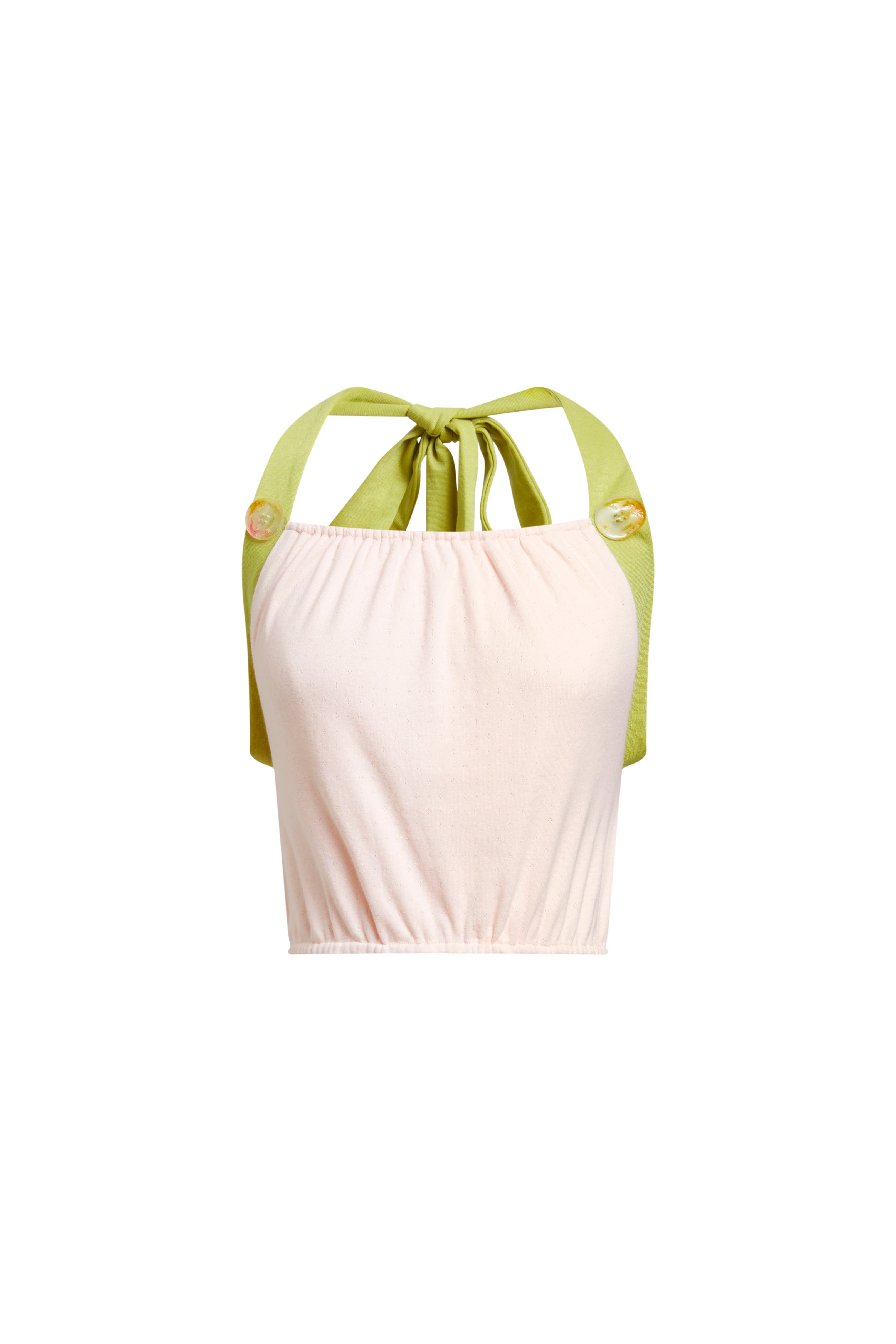 Halter Neck Top-Pink & Green