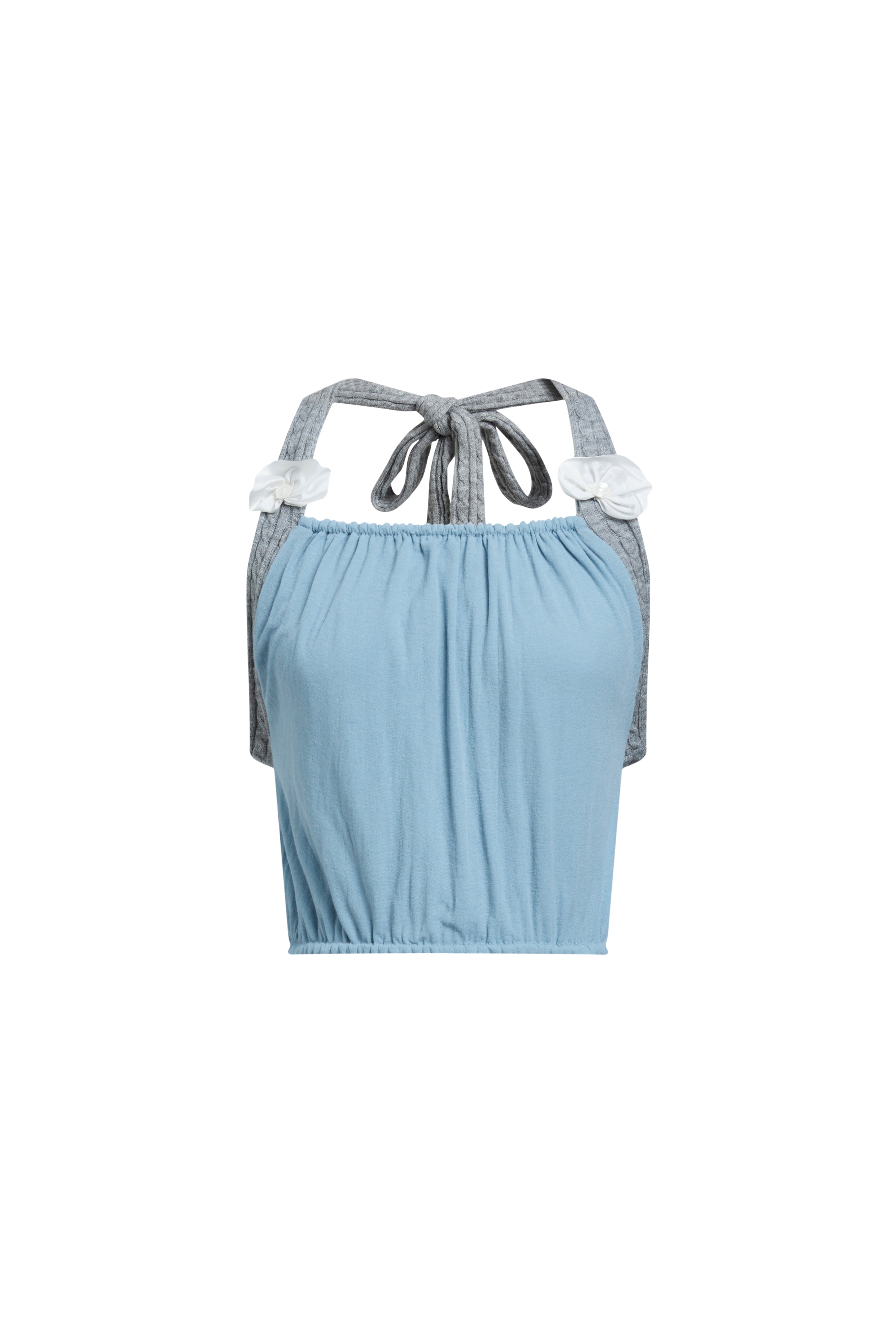Halter Neck Top-Blue