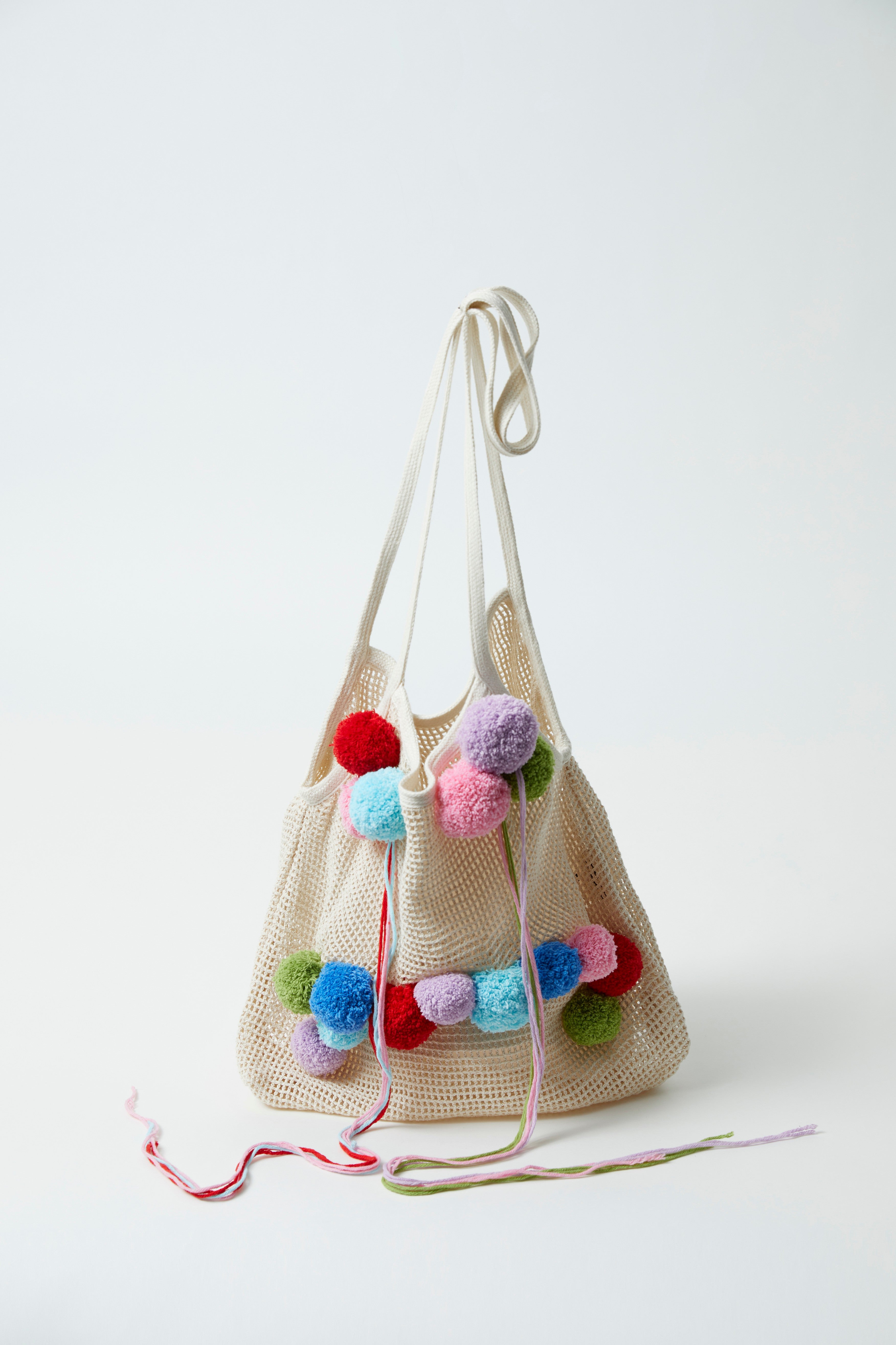 Fishnet Pompom Bag