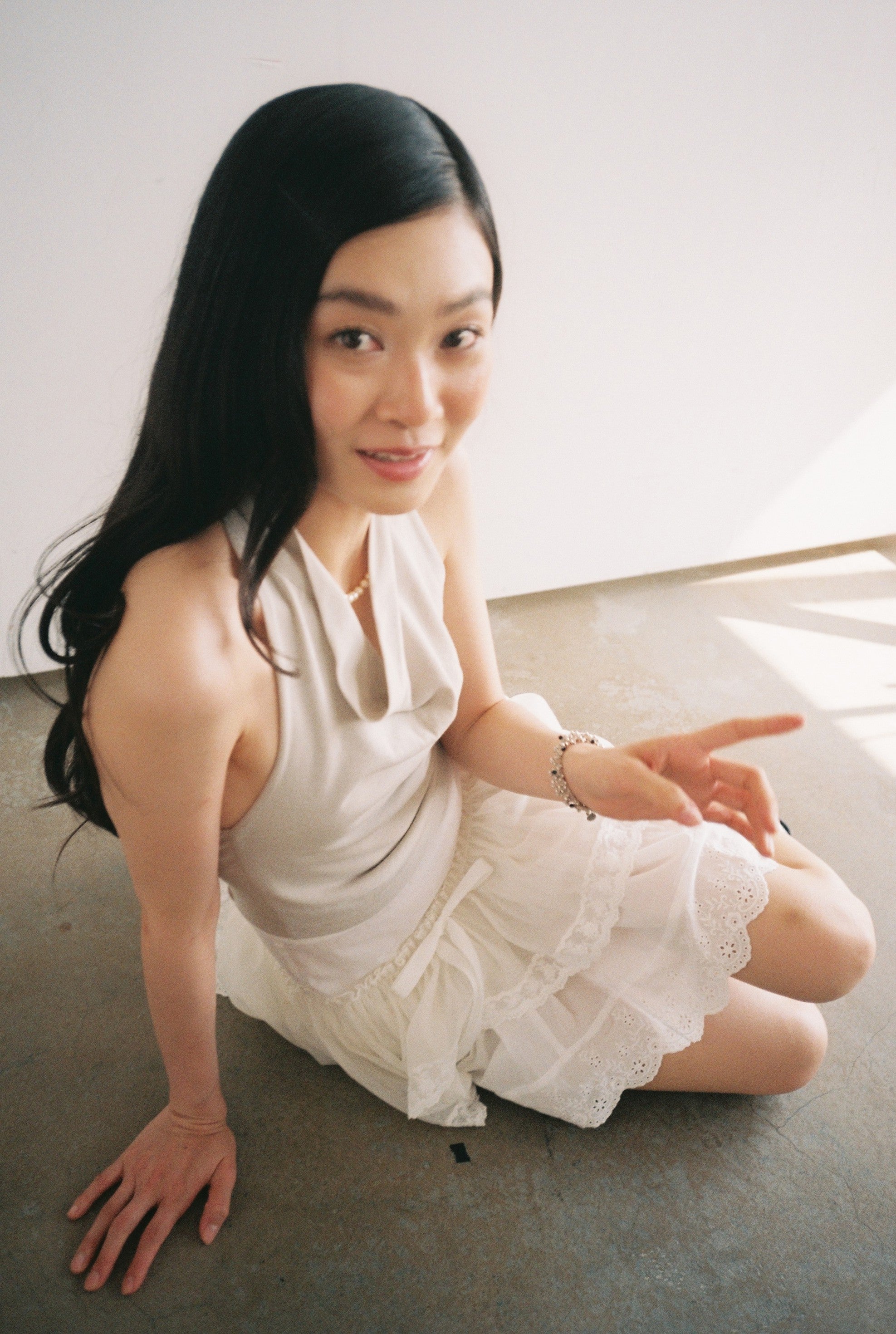 Layered Lace Skirt-White