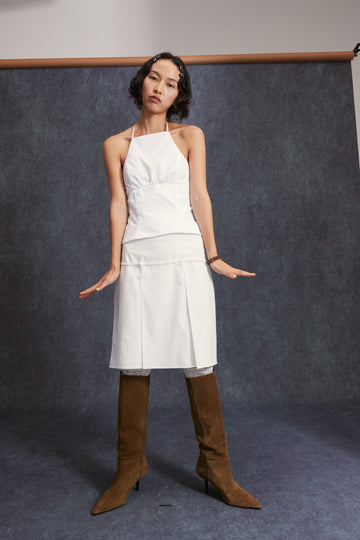 Oriental Halter Top-White