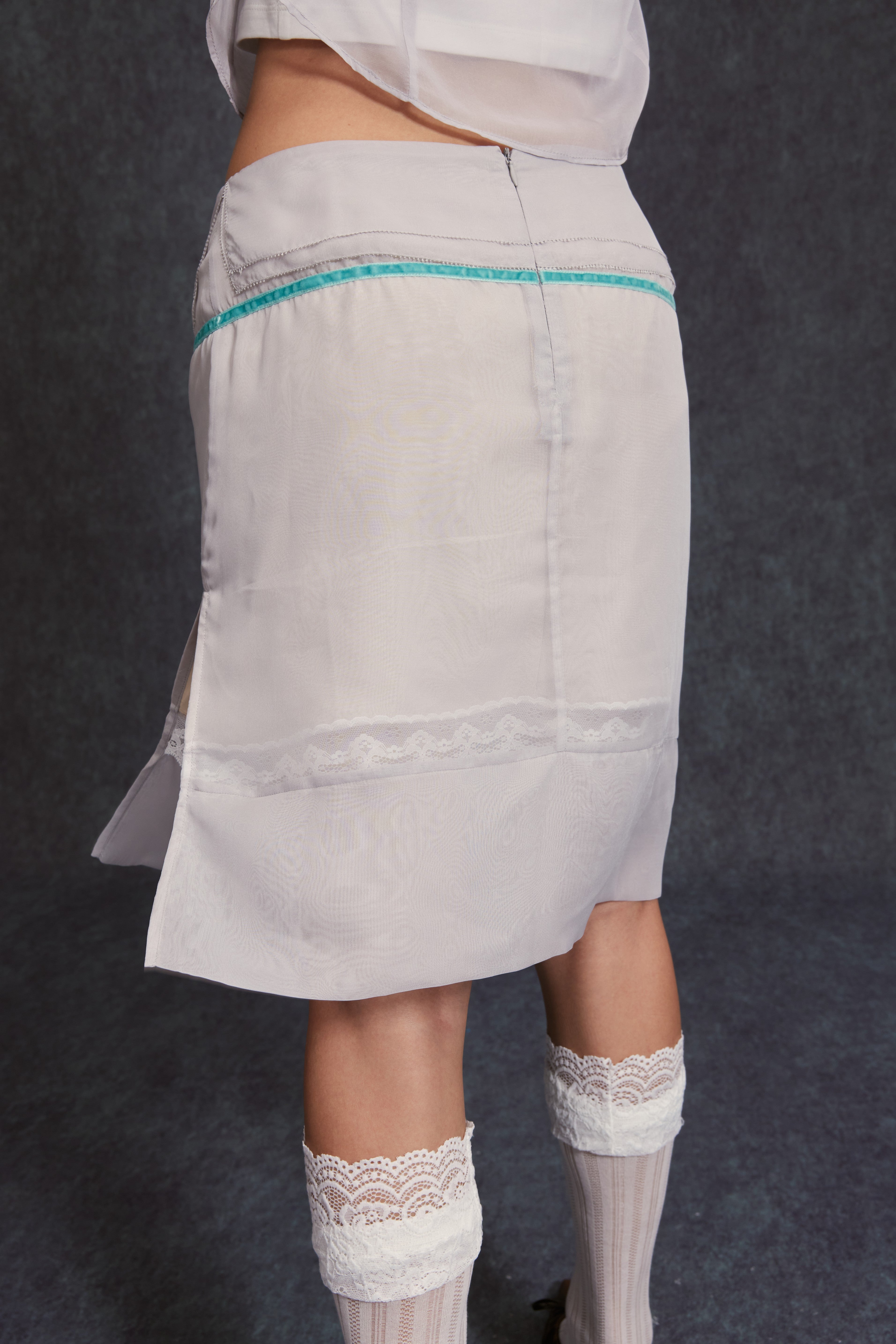 Chiffon Pencil Skirt-Grey