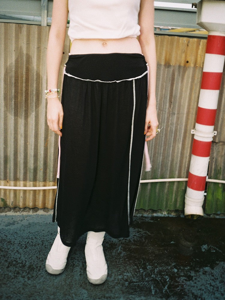 Drawstring Skirt - Black