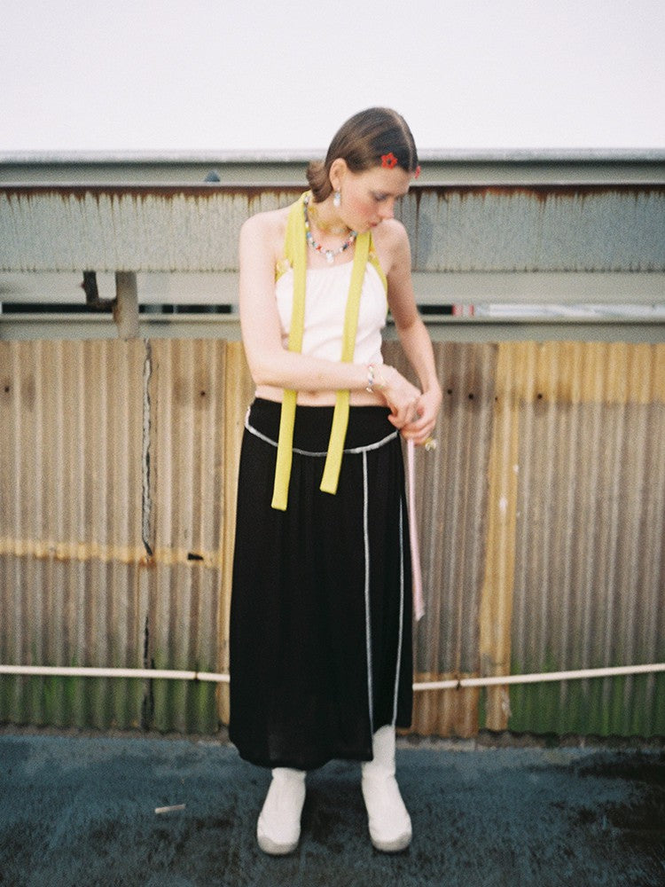 Drawstring Skirt - Black