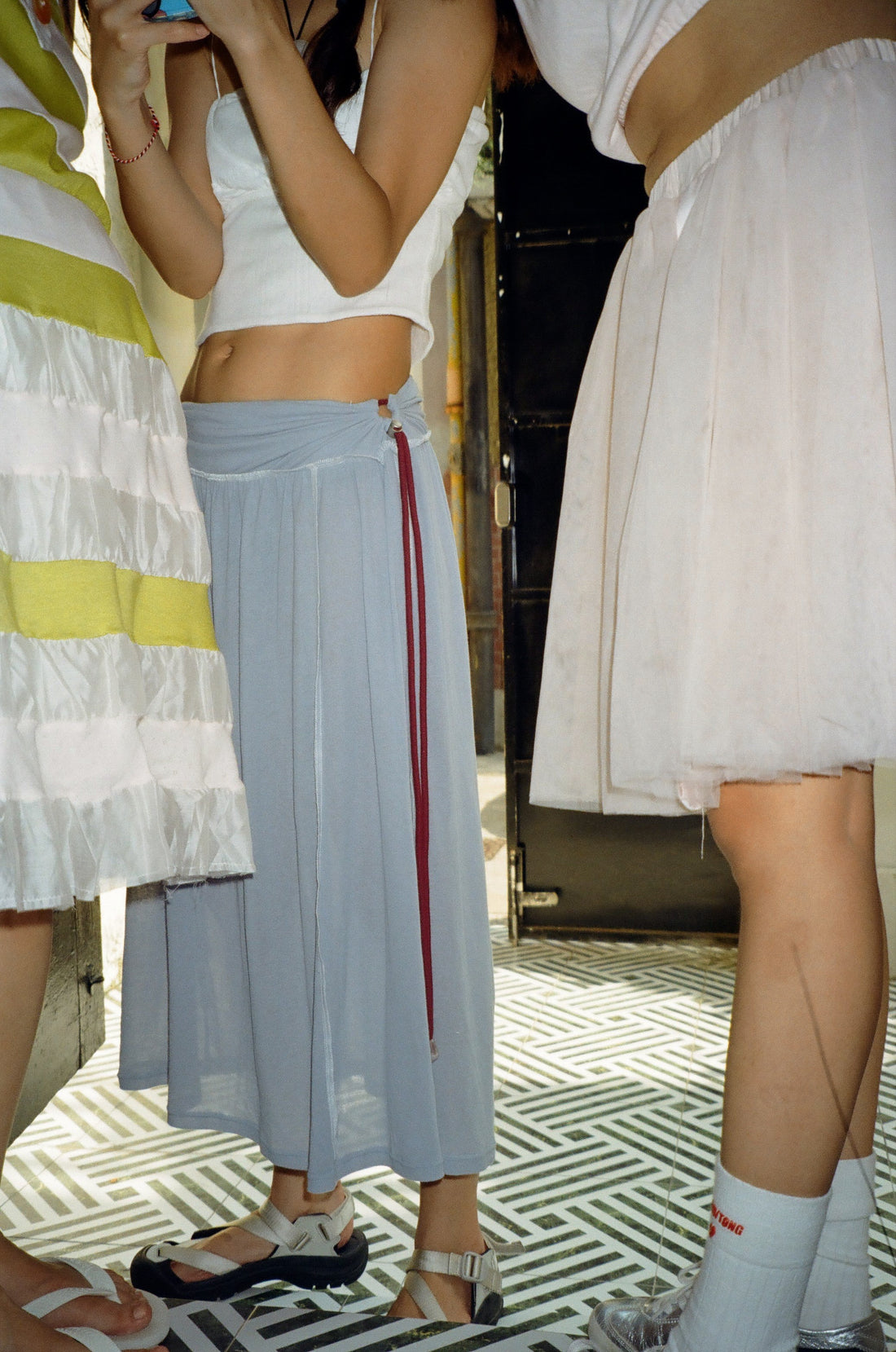 Drawstring Skirt - Blue