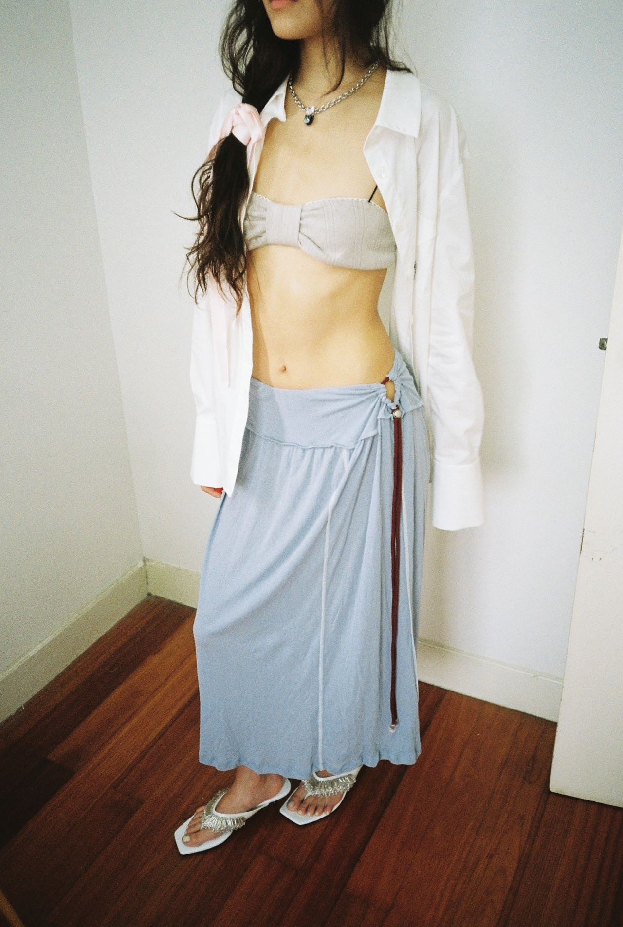Drawstring Skirt - Blue