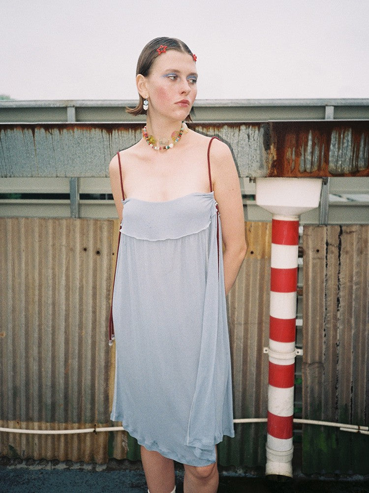 Drawstring Skirt - Blue