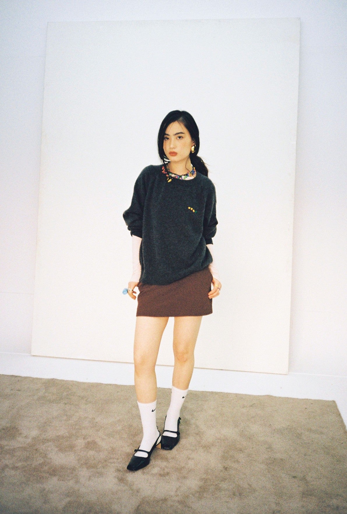 Mini Skirt-Brown