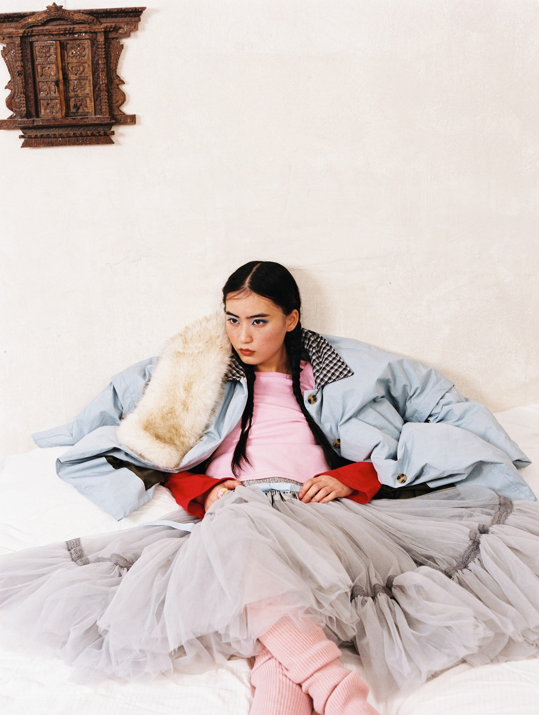 Tiered Tulle Skirt-Grey