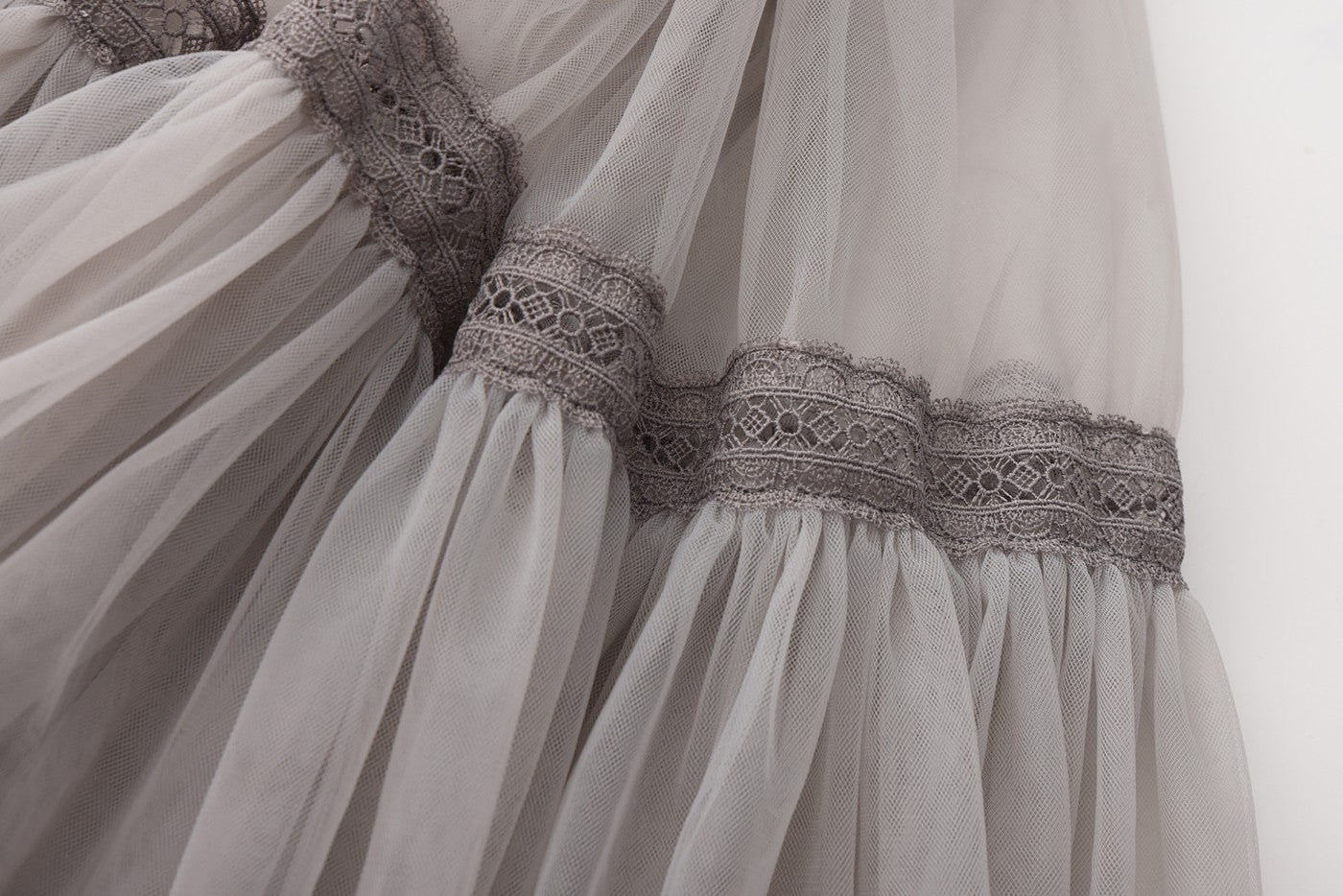 Tiered Tulle Skirt-Grey