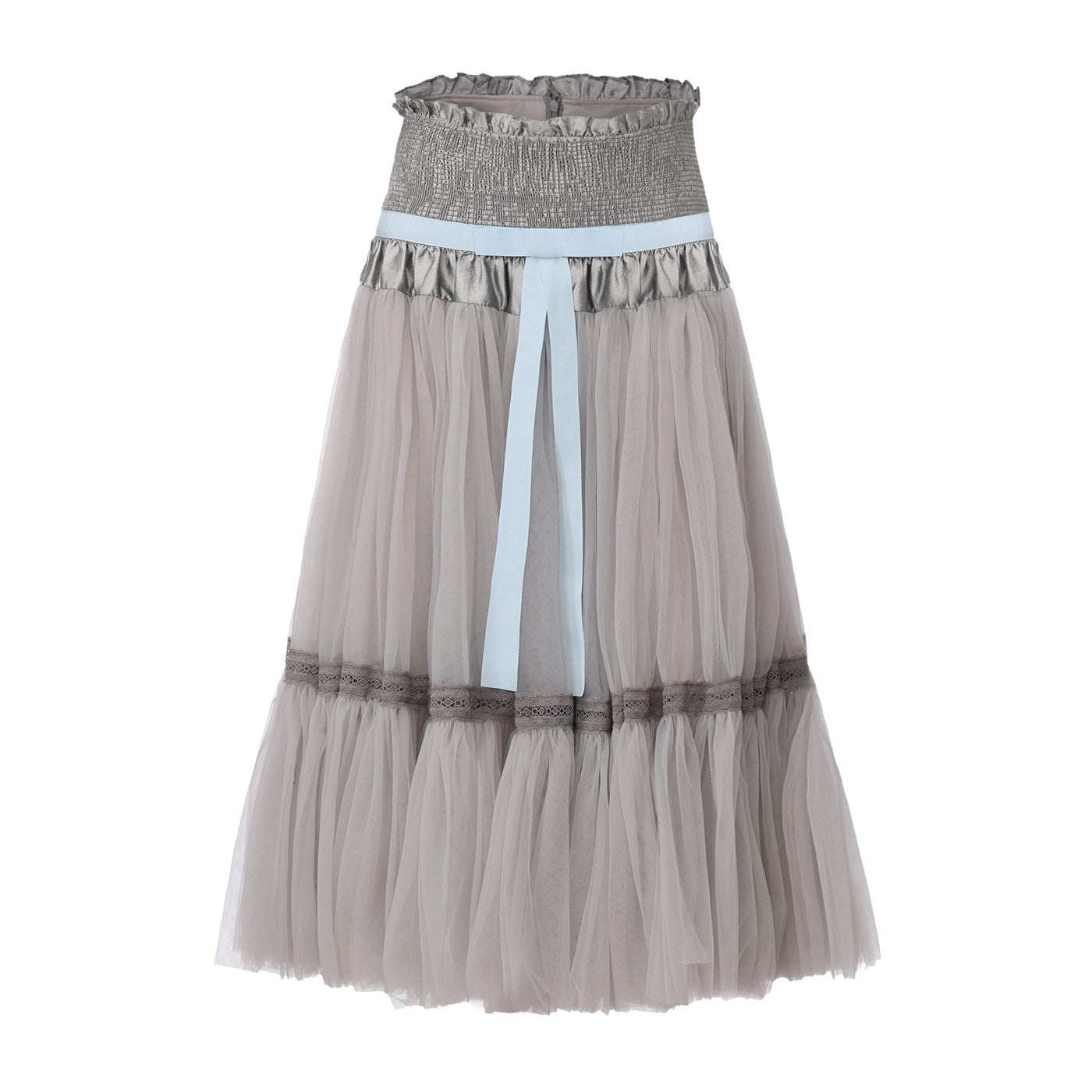 Tiered Tulle Skirt-Grey