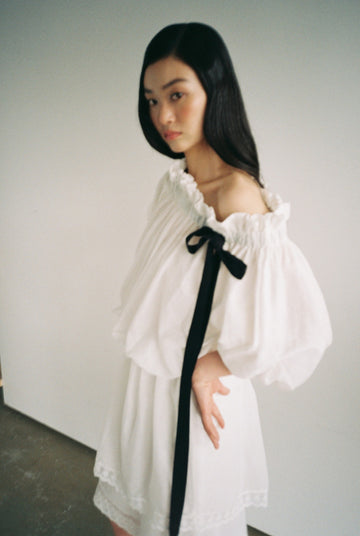 Off Shoulder Dress-White