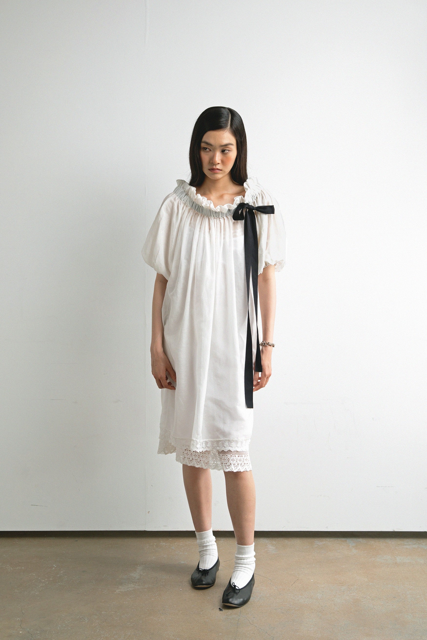 Off Shoulder Dress-White