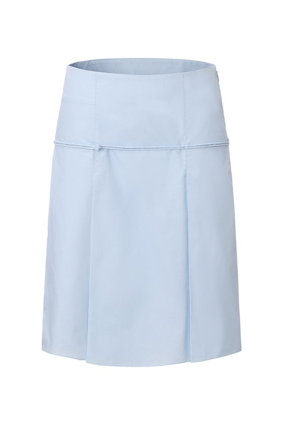 Oriental Pleated Skirt-Baby Blue