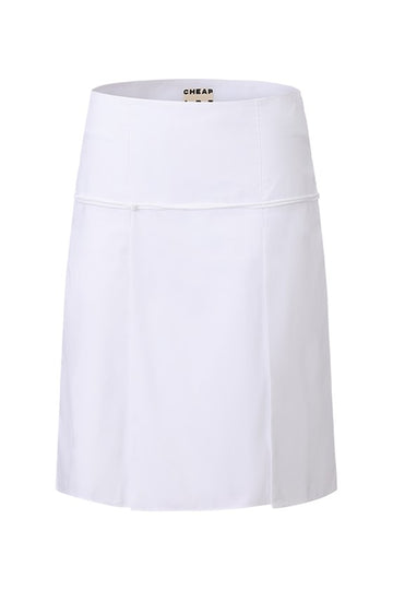 Oriental Pleated Skirt-White
