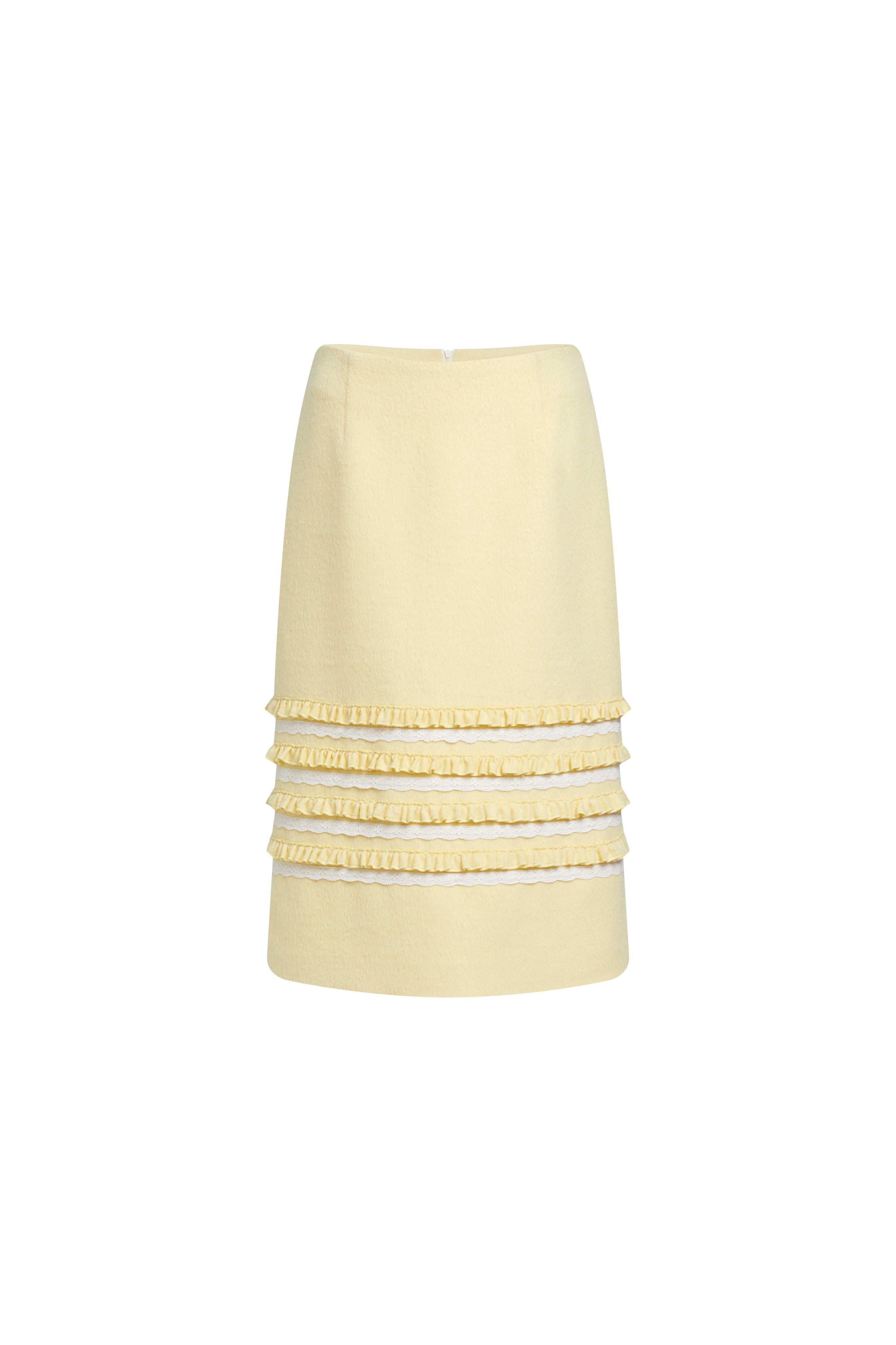 Ruffle Pencil Skirt-Yellow