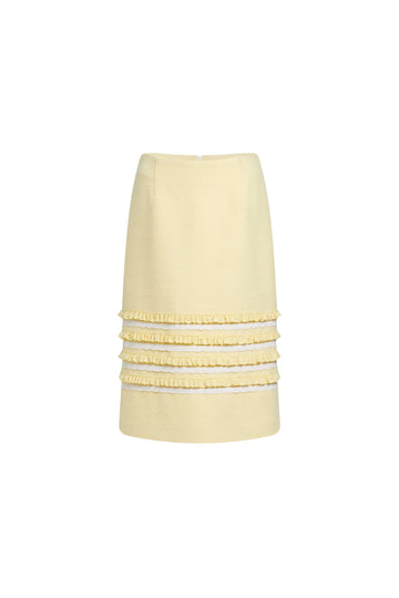 Ruffle Pencil Skirt-Yellow