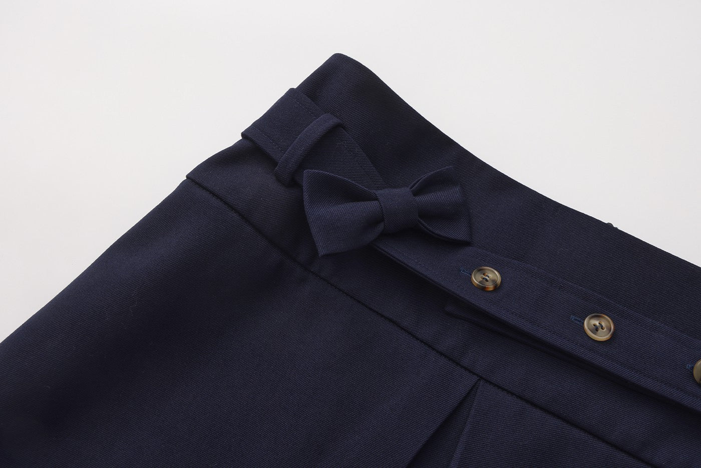 Single Pleat Tailored Skirt-Navy