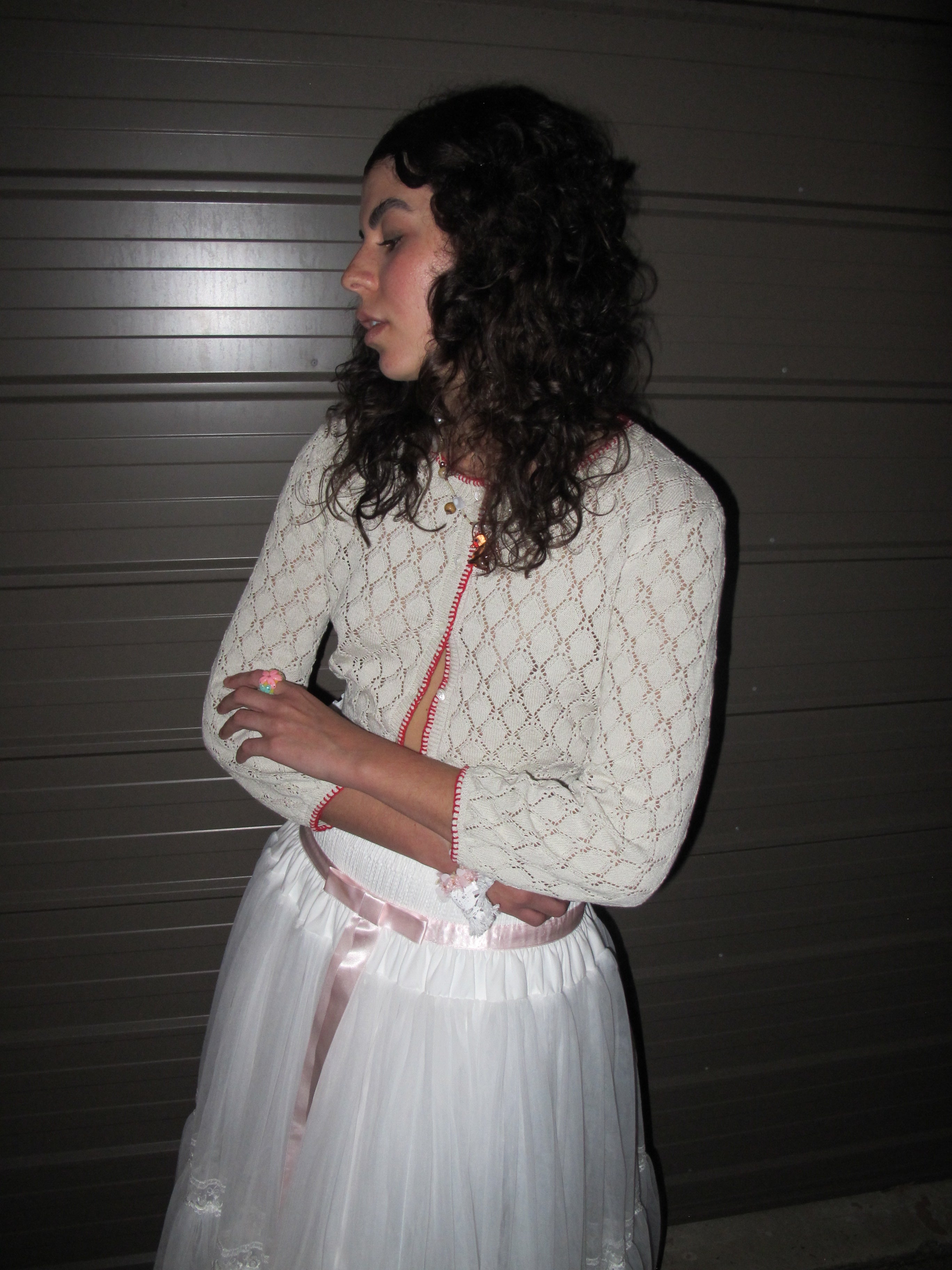 Beige Cropped Cardigan