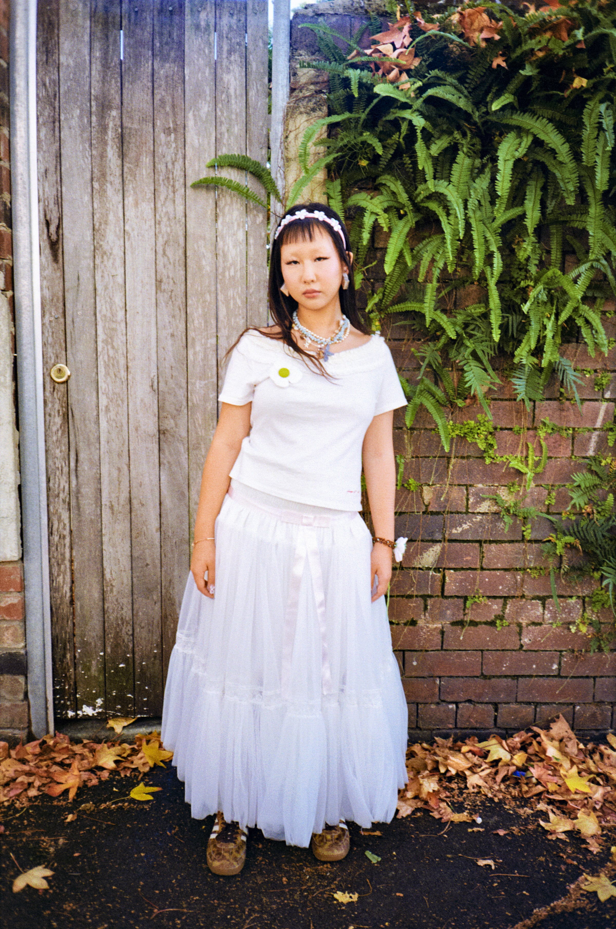 White Ribbon Tulle Skirt