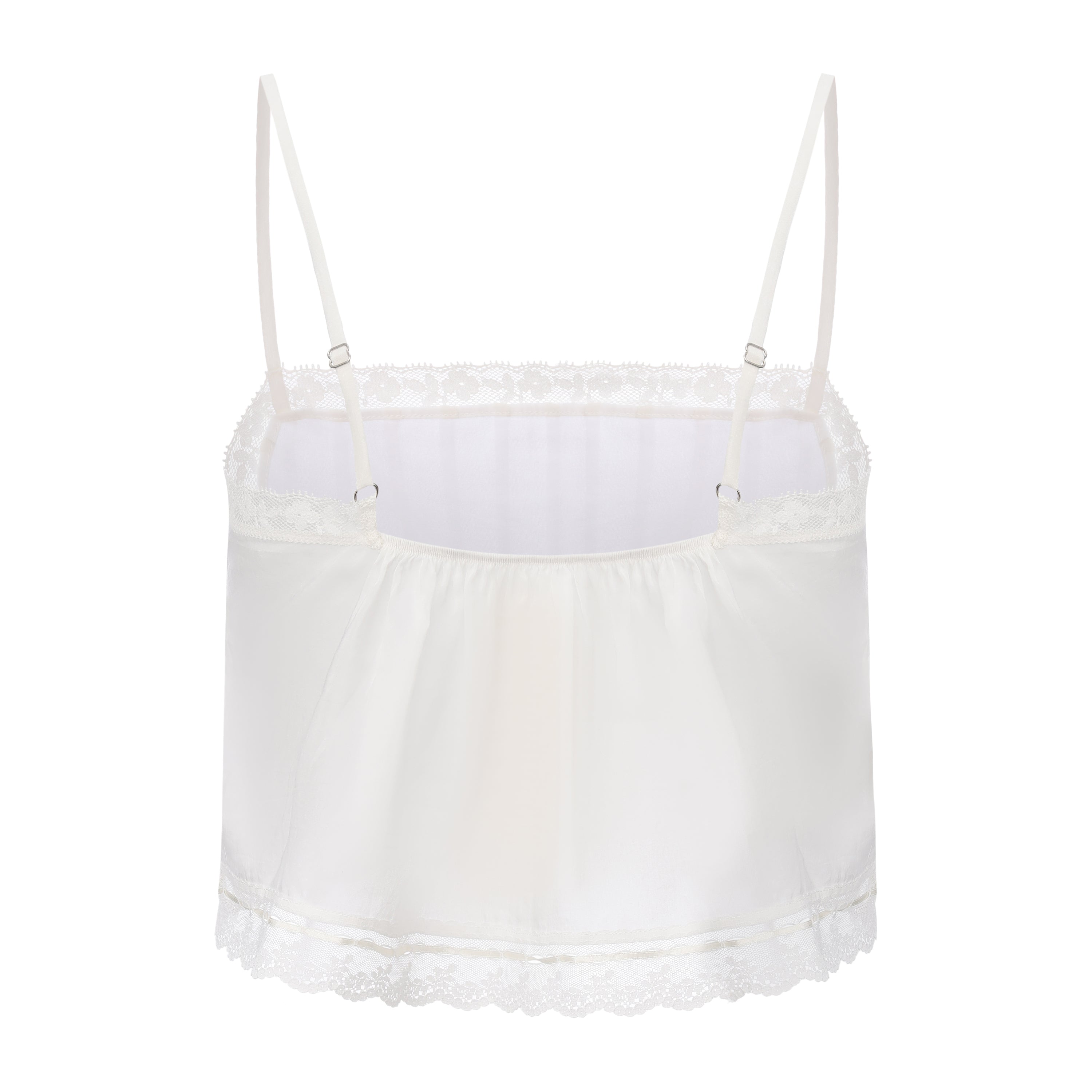 White Pintuck Lace Cami
