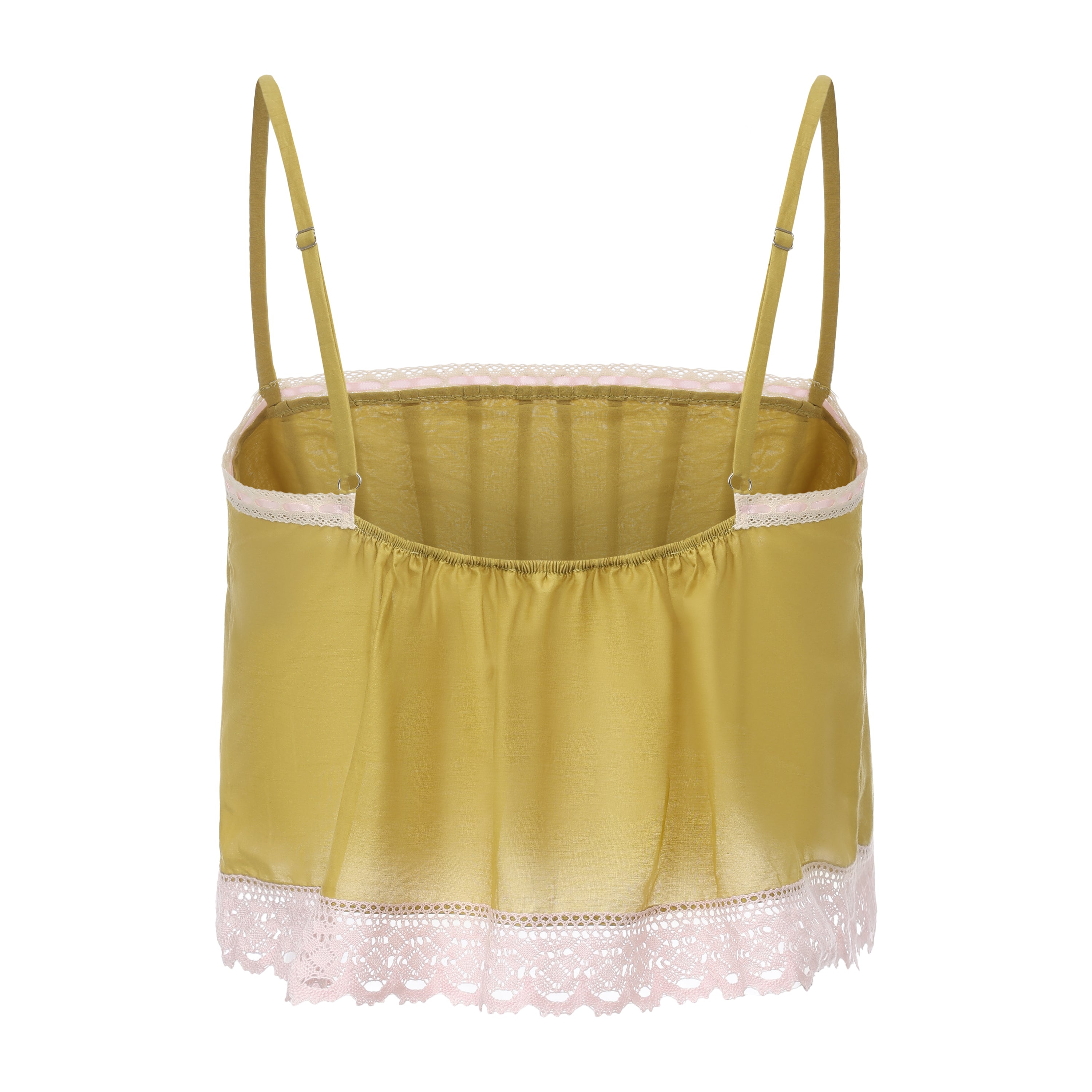 Green Pintuck Lace Cami