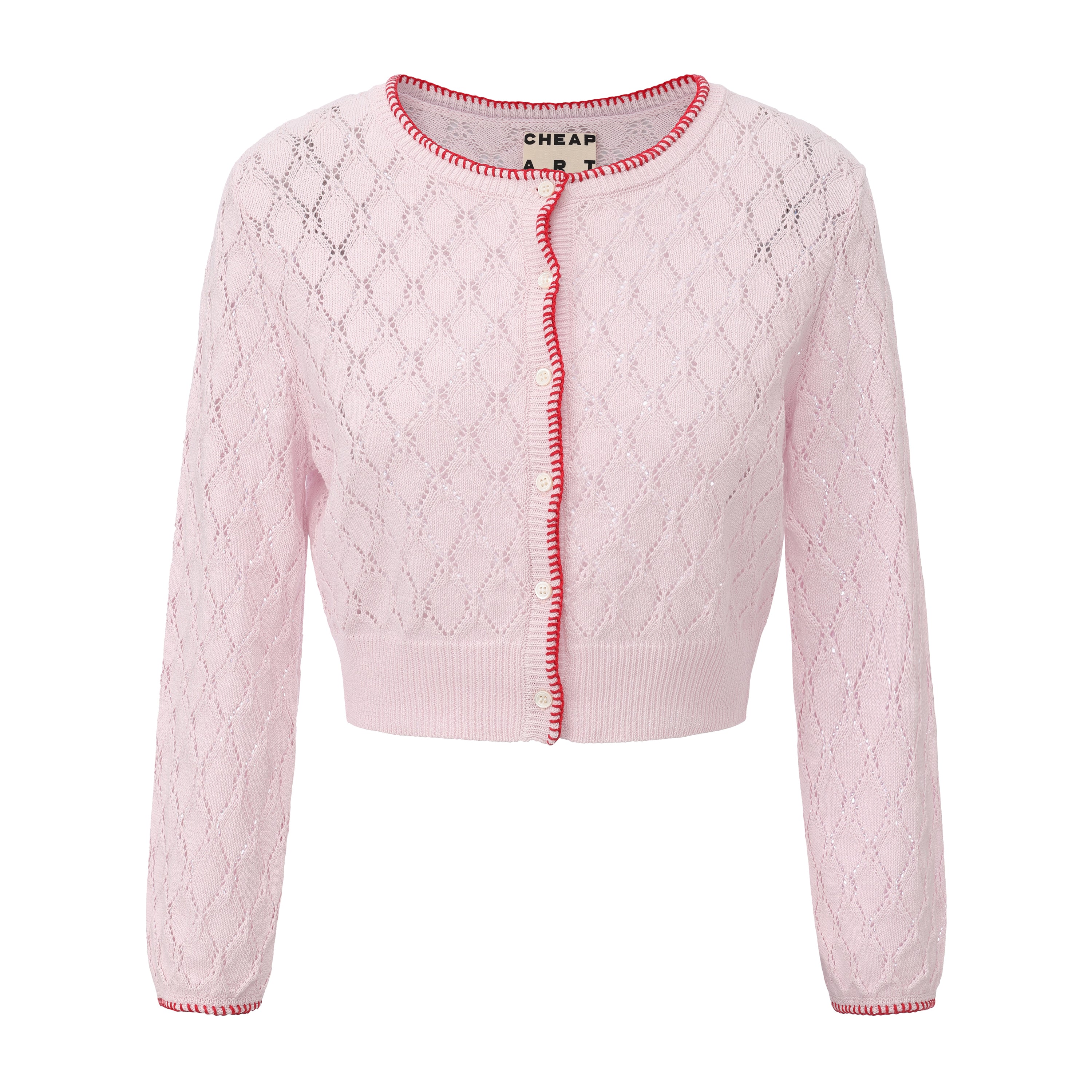 Pink Cropped Cardigan