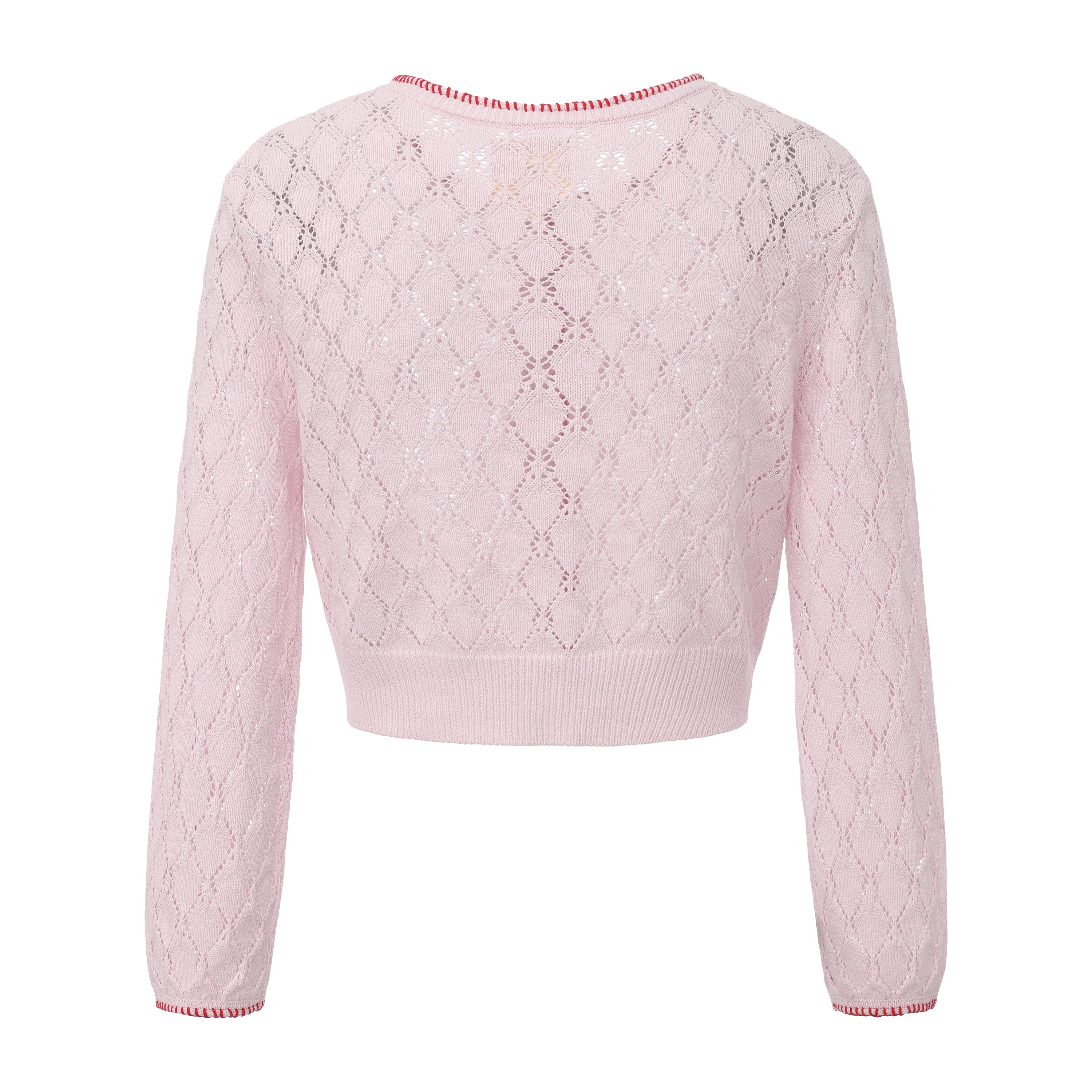 Pink Cropped Cardigan