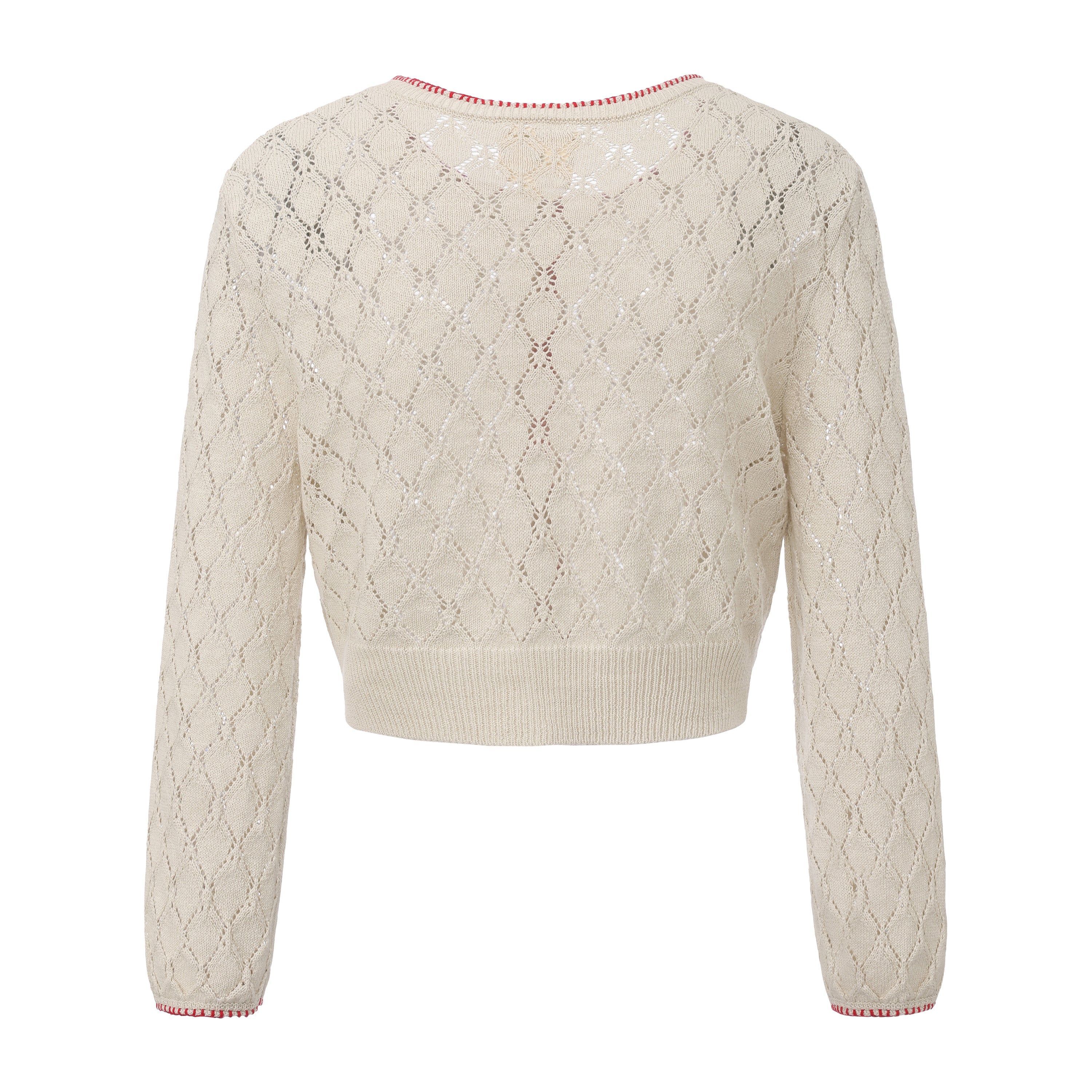 Beige Cropped Cardigan